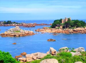 Atlantic Pink Granite Coast by Tregastes, Brittany, France