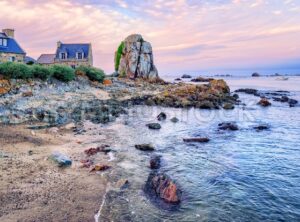 Atlantic beach on the Pink Granite Coast, Brittany, France