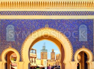 Blue Gate Bab Boujelud in Fes, Morocco