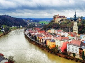 Burghausen, historical german town on Salzach river, Bavaria, Germany