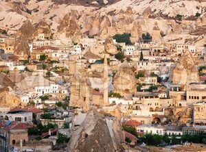 Cappadocian landscape by Goreme, Turkey