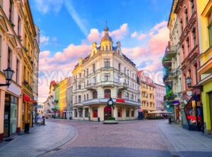 Central pedestrian street in Torun, Poland