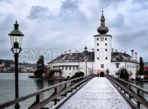 Church on a lake island in Gmunden near Salzburg, Austria