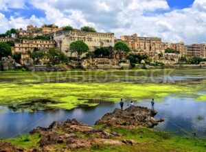 City Palace in Udaipur rising over Pichola lake, Rajasthan, India