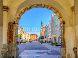 Colorful gothic facades int the old town of Gdansk, Poland