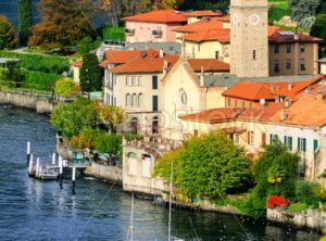 Como Lake coast by Bellagio, Milan, Italy