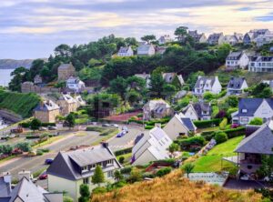 Cottages in Perros-Guirec, Brittany, France