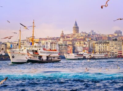 Galata tower and Golden Horn, Istanbul, Turkey