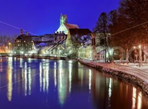 Gothic town Landshut on Isar river by Munich, Bavaria, Germany