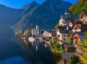 Idyllic alpine lake village Hallstatt,  Austria