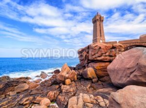 Lighthouse of Ploumanach on Cote de Granit Rose, Brittany, France