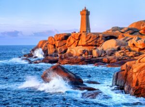 Lighthouse of Ploumanach on Cote de Granite Rose, Brittany, France