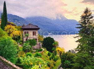 Luxury villa and garden on Como Lake by Milan, Italy
