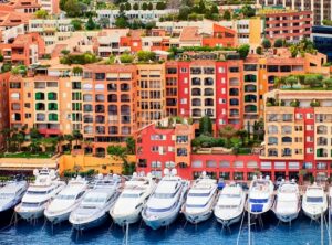 Luxury yachts in harbour of Monaco, Cote d’Azur, France
