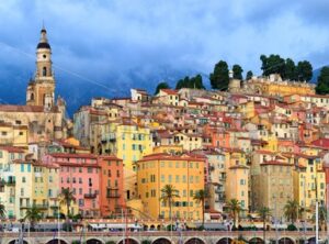 Panoramic view of the old town of Menton, Provence, France