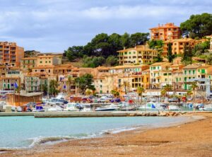 Resort town Port Soller, Mediterranean Sea, Mallorca, Spain