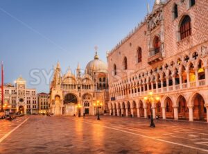 San Marco cathedral and Doge’s Palace in the early morning light, Venice, Italy