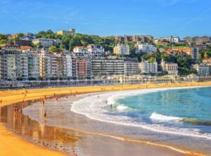 Sand beach in San Sebastian, Spain