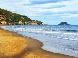 Sand beach on italian Riviera