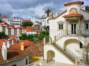 Sintra town, Portugal, the National Palace in background