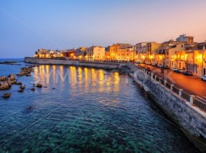 Syracuse town on sunset, Sicily, Italy