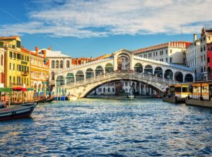 The Grand Canal and Rialto bridge, Venice, Italy