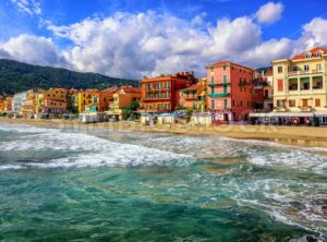 Touristic town Alassio on italian Riviera, Italy