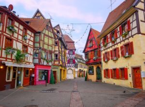 Traditional half timbered houses in Colmar, Alsace, France