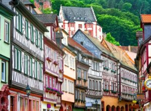 Traditional half-timbered houses in Miltenberg near Frankfurt, Germany