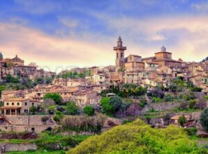 Valdemossa, monastery and hilltop town, Mallorca, Spain.