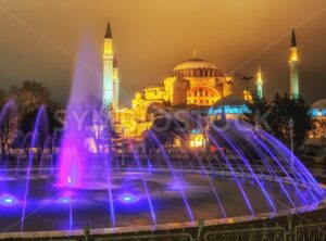 View of Hagia Sophia from Sultanahmet park, Istanbul, Turkey