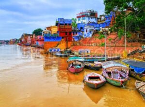 View of Varanasi on river Ganges, India