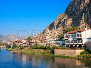 Well preserved old ottoman architecture and Pontus kings tombs in Amasya, central Anatolia, Turkey