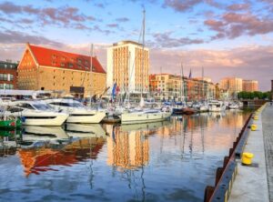 Yachts in old town port of Gdansk, Poland