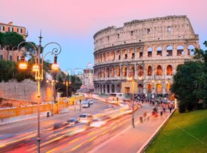 Colosseum, Rome, Italy, on sunset