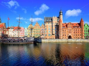 Gdansk Main Town from the river, Poland