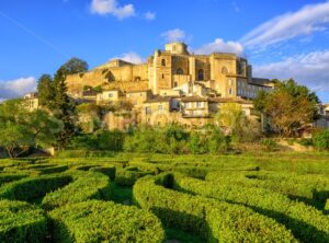 Labyrinth garden and castle Grignan, Drome, France