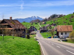 Landscape with a little village in central Switzerland