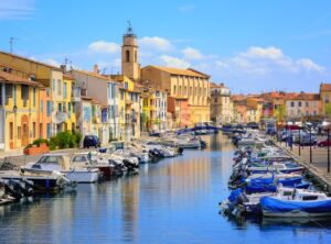 Colorful houses on canal of the old town of Martigues, France