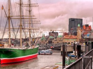 Hamburg old town, Germany, on sunset