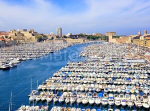 Old Port in the city center of Marseilles, France