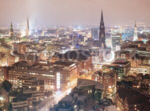 Skyline of Hamburg, Germany, at night