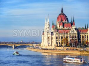 The Parliament building on Danube river, Budapest, Hungary