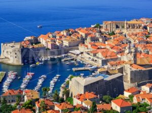 The historical old town port of Dubrovnik, Croatia