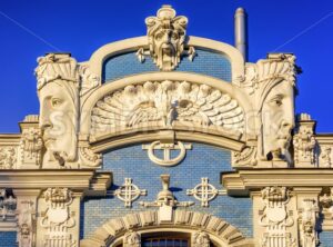 Art Nouveau building detail, Riga, Latvia