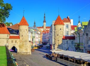 Viru Gate in the old town of Tallinn, Estonia - GlobePhotos - royalty free stock images