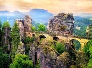 Bastei Bridge in Saxon Switzerland, Dresden, Germany - GlobePhotos - royalty free stock images