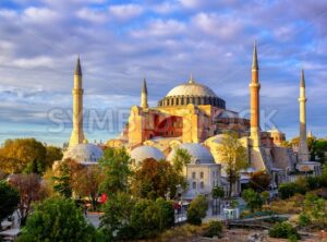 Hagia Sophia domes and minarets, Istanbul, Turkey - GlobePhotos - royalty free stock images