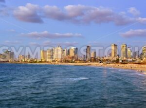 Modern skyline of Tel Aviv city at evening, Israel - GlobePhotos - royalty free stock images