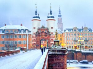 Baroque old town of Heidelberg, Germany, in winter - GlobePhotos - royalty free stock images